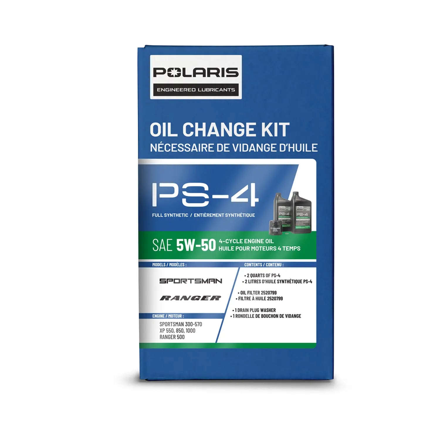 Polaris Full Synthetic PS-4 5W-50 Oil Change Kit #2877473