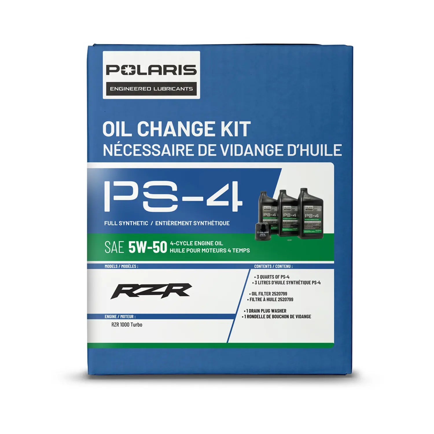 Polaris Full Synthetic PS-4 5W-50 Oil Change Kit #2881696