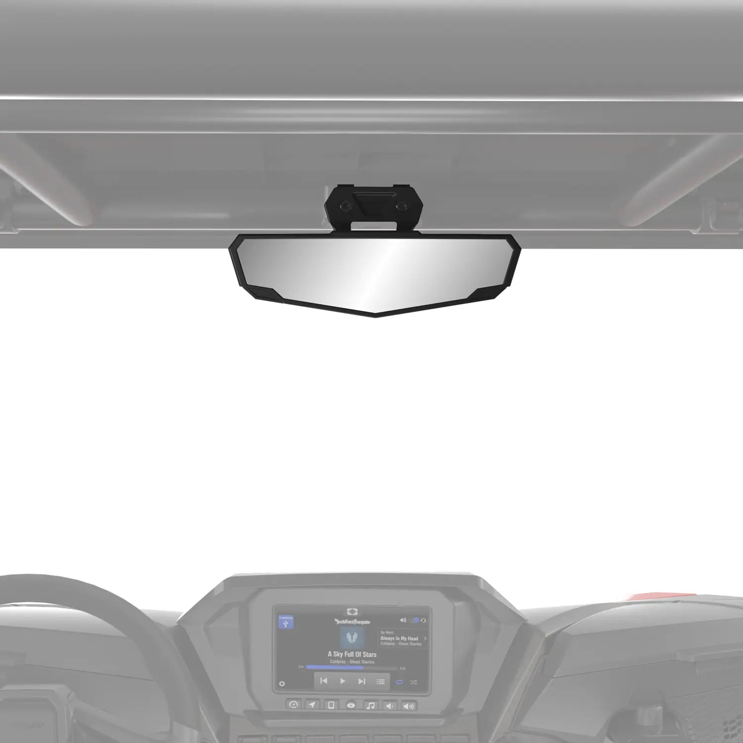 Polaris Rear View Premium Convex Mirror for RZR, ROPS Mounted #2883763