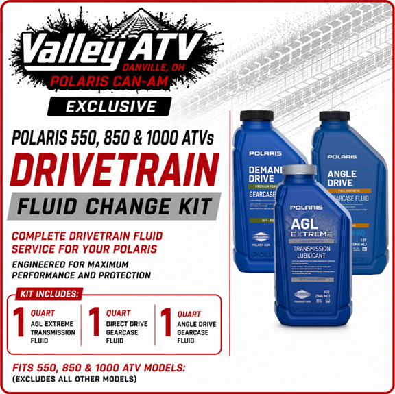 Drivetrain Fluid Change Kit for Polaris ATVs 550/850/1000 - #DRIVEKIT550