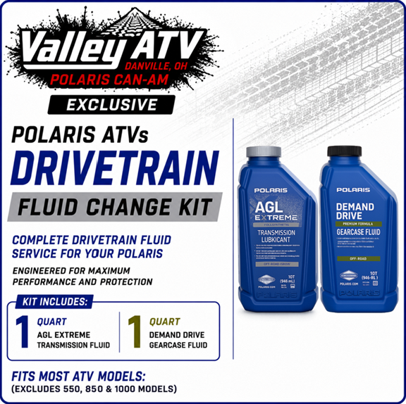 Drivetrain Fluid Change Kit for Polaris ATVs - #DRIVEKITATV