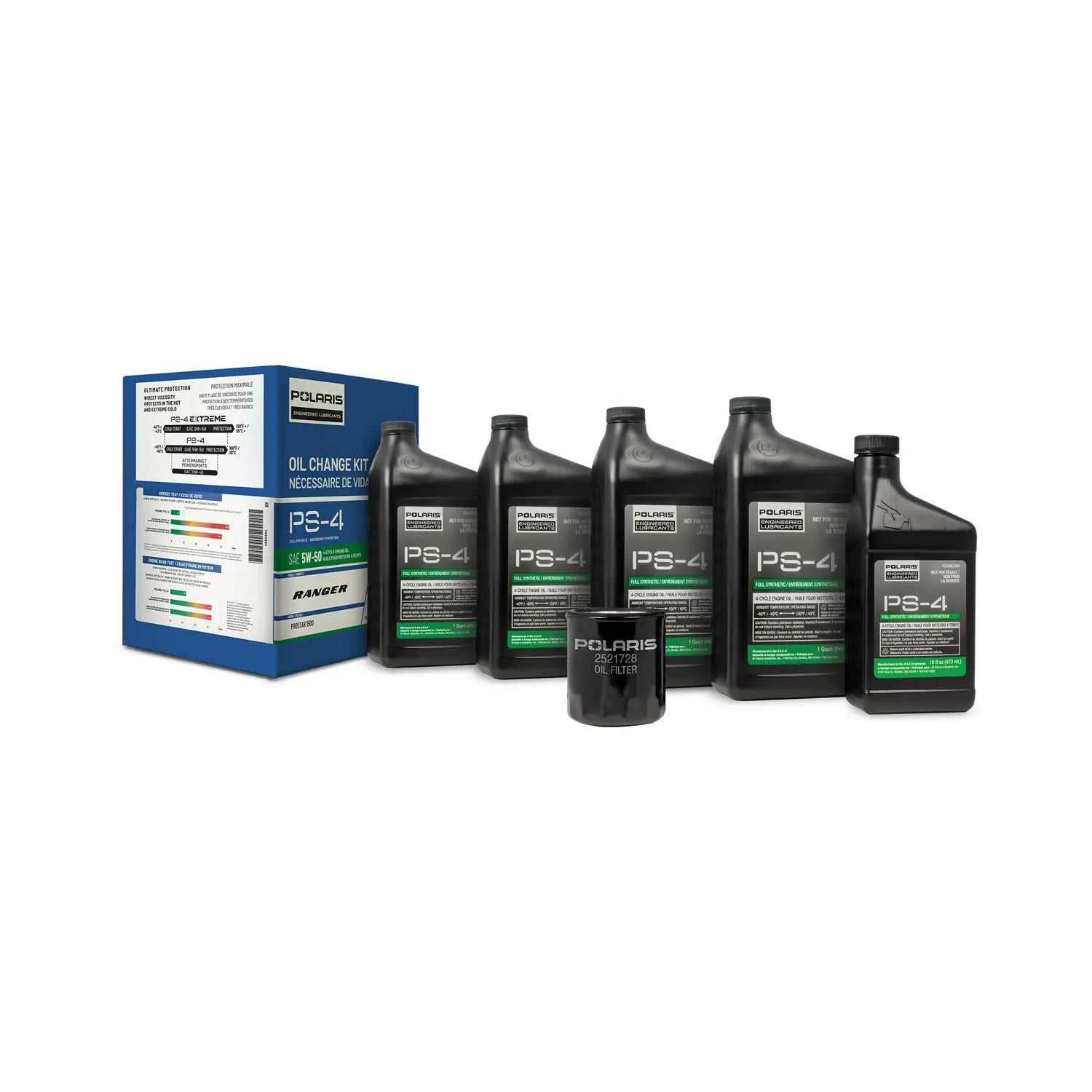 Polaris Full Synthetic 5W-50 Oil Change Kit, Polaris Ranger Prostar 1500, #2890882